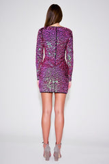 Petra Long-Sleeve Sequin Mini Dress