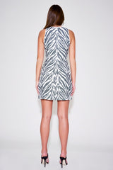 Reid Zebra Print Halter Mini Dress