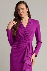 Markum Long-Sleeve Flounce Gown