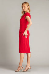 Molloy Pleated Drape Cocktail Dress