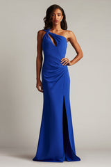 Viveca One-Shoulder Keyhole Gown
