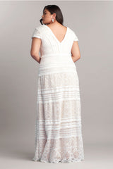Nisa Lace & Fringe Gown - PLUS SIZE