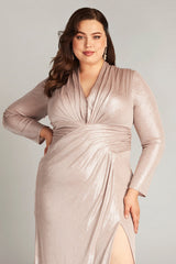 Imanie Draped Lamé Gown  - PLUS SIZE