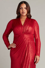 Imanie Draped Lamé Gown  - PLUS SIZE
