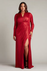 Imanie Draped Lamé Gown  - PLUS SIZE