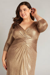 Ryah Metallic Twist Drape Gown - PLUS SIZE