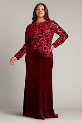 Gatlin Sequin Burnout Velvet Gown - PLUS SIZE