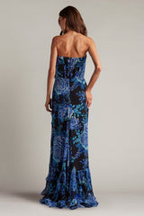 Morwenna Floral Print Ruffle Gown