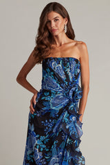 Morwenna Floral Print Ruffle Gown
