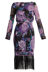 Akilah Floral Blouson Midi Dress