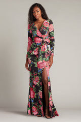 Talvo Floral Print Wrap Gown