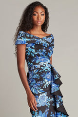 Leticia Floral Waterfall Flounce Gown