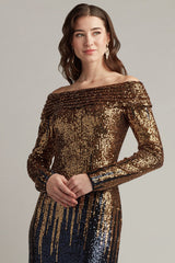 Vionne Off-Shoulder Sequin Gown