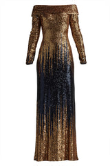 Vionne Off-Shoulder Sequin Gown
