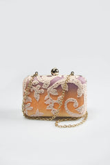 Embellished Lace Box Clutch in Multi Ombre