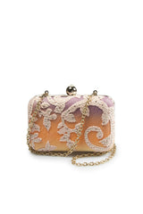 Embellished Lace Box Clutch in Multi Ombre
