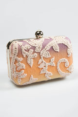 Embellished Lace Box Clutch in Multi Ombre
