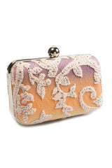 Embellished Lace Box Clutch in Multi Ombre