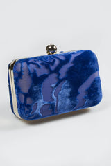 Cut Velvet Box Clutch in Jewel