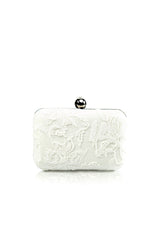 Embroidered Lace Box Clutch
