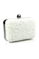 Embroidered Lace Box Clutch