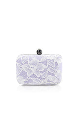 Corded Lace Contrast Box Clutch