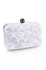 Corded Lace Contrast Box Clutch