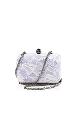 Corded Lace Contrast Box Clutch