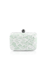 Corded Lace Contrast Box Clutch
