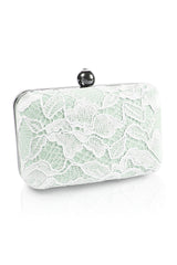 Corded Lace Contrast Box Clutch
