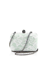 Corded Lace Contrast Box Clutch