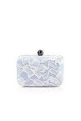 Corded Lace Contrast Box Clutch