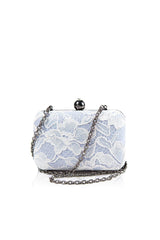 Corded Lace Contrast Box Clutch
