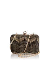 Metallic Chantilly Lace Box Clutch