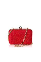 Metallic Lace Box Clutch