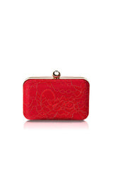 Metallic Lace Box Clutch