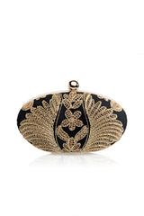 Corded Embroidery on Tulle Oval Clutch