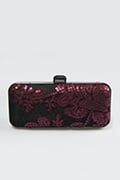 Sequin Embellished Box Clutch in Auburn