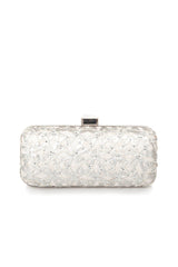 Embellished Leatherette Rectangle Clutch
