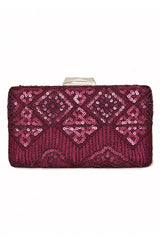 Choy Sequin Embroidered Clutch