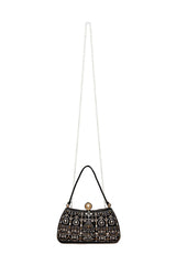 Durian Beaded Velvet Clutch