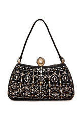 Durian Beaded Velvet Clutch