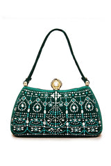 Durian Beaded Velvet Clutch