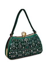 Durian Beaded Velvet Clutch