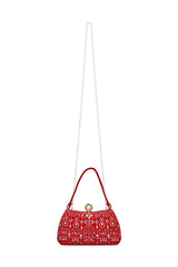 Durian Beaded Velvet Clutch