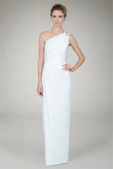 Draped Jersey Gown in Ivory