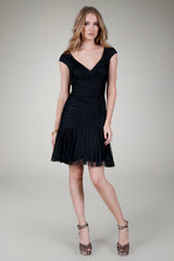 Cap Sleeve Tulle Dress in Black