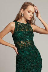 Josie Sequin Lace Illusion Gown-HTRGN