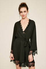Vitti Crepe Lace Short Robe