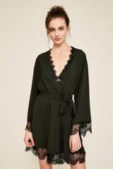Vitti Crepe Lace Short Robe